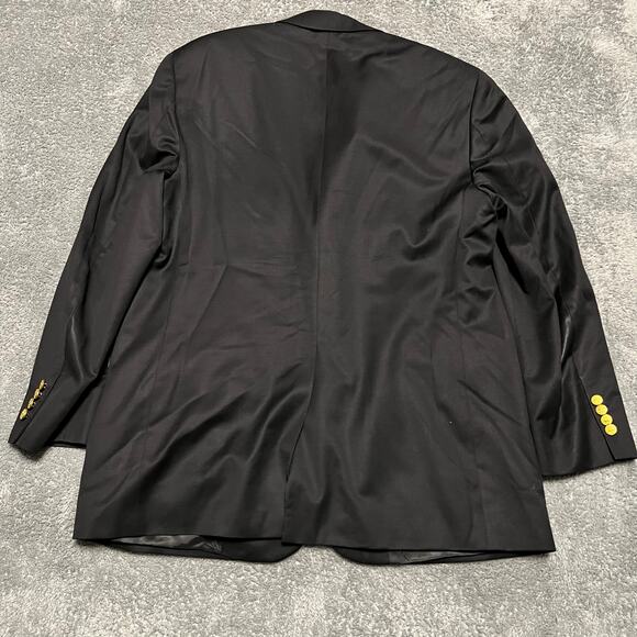 Brooks Brothers 346 Blazer Jacket Mens 44R Black Two Button Gold Button Wool - Picture 2 of 12